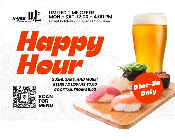 HAPPY HOUR RollS (Dine in/Take out)